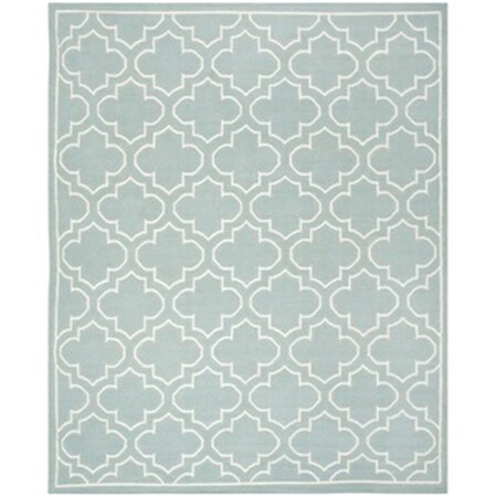 Safavieh 8 x 10 ft. Large Rectangle Contemporary Dhurries- Blue and Ivory- Flatweave Rug DHU625A-8